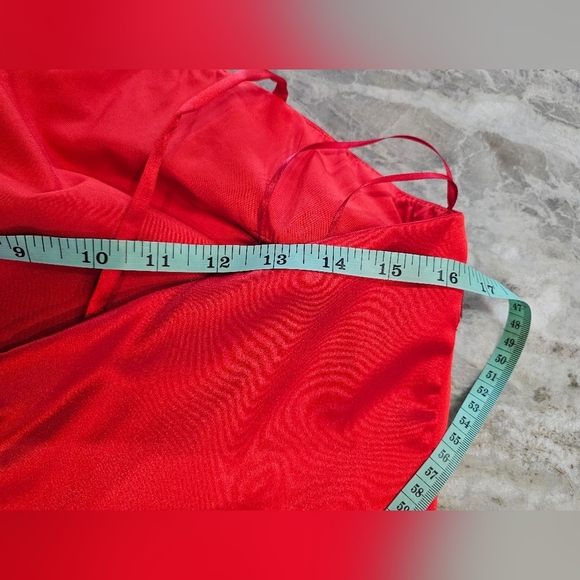 NWT Vestique Ruby Red Rhinestone Trim Mini Dress Size L - Picture 10 of 11